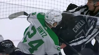 Dallas Stars vs Tampa Bay Scrum at the net