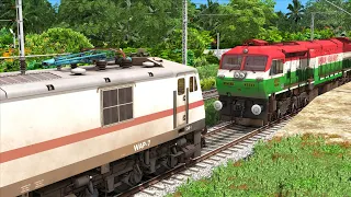 WDG4D RESCUE WAP7 EXPRESS | BUMPY RAILROAD CROSSING | Train Simulator | Railworks 3 | NTG GAMING