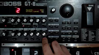 BOSS GT8 "Tweaking on" (guitar digital multieffects pedalboard)