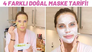 GENÇLEŞTİRİCİ, AYDINLATICI, LEKE AÇICI Maske Yapımı! - Evde 4 Doğal Maske Tarifim 🥑🍓