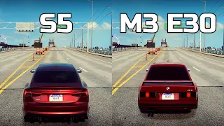 NFS Heat: Audi S5 Sportback vs BMW M3 E30 - Drag Race