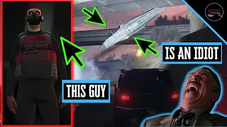 Idiot Jet Griefer attacks the wrong target | GTA Online
