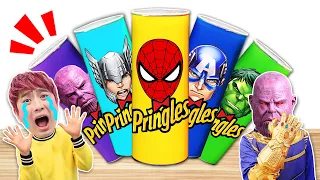 Making Pringles with Superheros! 프링글스를 먹었더니 히어로가 나왔어요!!럭키강이 LuckyKangi