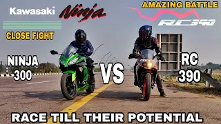 Kawasaki Ninja 300 Vs Ktm RC 390 || Long Race || Highway Battle || Really Close Fight