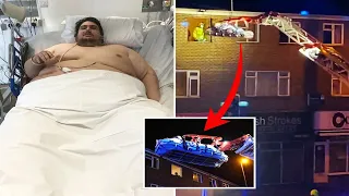 UK's 50st fattest man hoisted out of flat by crane due to fast food addiction