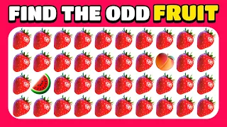 Find the ODD One Out - Fruits Edition 🍏🍑🍌 Easy, Medium, Hard Levels