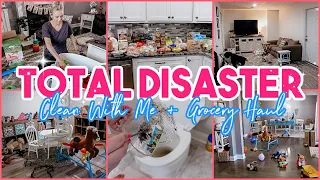 TOTAL DISASTER CLEAN WITH ME- EXTREME CLEANING MOTIVATION + GROCERY HAUL- JESSI CHRISTINE