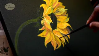 Sunflower Painting 🌻🌻/ Acrylic painting for beginners || Day 42