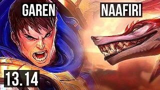 GAREN vs NAAFIRI (TOP) | 2.2M mastery, 6 solo kills, 900+ games | NA Master | 13.14