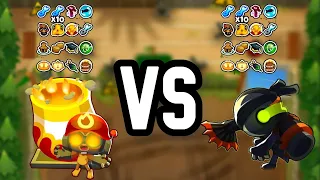 Btd6 God Boosted Blooncineration VS God Boosted Grand Saboteur! (Who Will Win?)