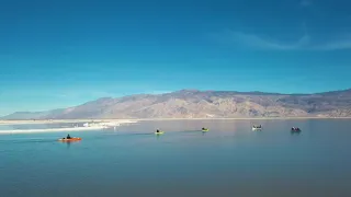 Paddling in Owens Lake