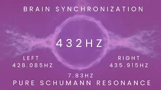 Pure Frequency | Schumann Resonance 7.83hz TUNED TO 432 hz for BRAIN SYNCHRONIZATION #binauralbeats