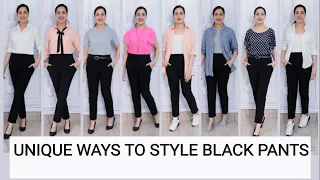 Unique black pants outfits | Office casual college outfits | How to style black pants #summeroutfits