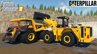 Farming Simulator 19 - CAT 990H MINING LOADER Loads Crushed Stone Into A Large Dump Truck