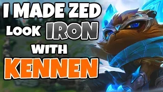 I made a ZED ONE-TRICK look IRON with my KENNEN MID | 12.23 - League of Legends