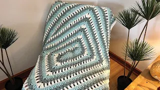 Crochet Spiral Textured Granny Blanket