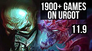 URGOT vs CHO'GATH (TOP) | 7/0/4, 1900+ games, 1.3M mastery, Godlike | EUW Master | v11.9