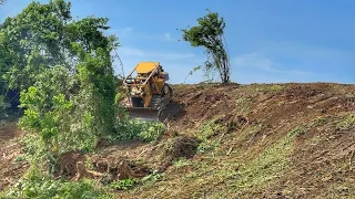 How the Cat D6R XL Bulldozer Works Cleaning Land in Dangerous Areas