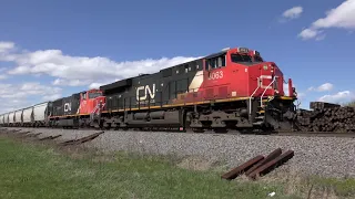 4 19 2024 Duplainville 2 CNs Pull 1 CN Pushes SB Sand Train