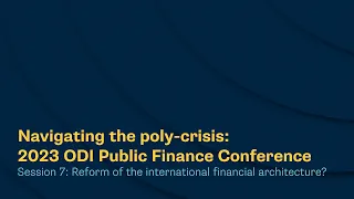 Navigating the poly-crisis: 2023 - Session 7  Reform of the international financial architecture?