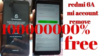 Redmi 6/6A Mi Account Remove Freeut Credit Mi Account Bypass With...mrt