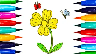 How to draw a flower | Easy Flower Drawing for kids