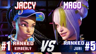 SF6 ▰ JACCY (#1 Ranked Kimberly) vs MAGO (#5 Ranked Juri) ▰ Ranked Matches
