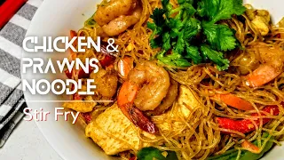 Chicken and Prawn Noodle Stir Fry