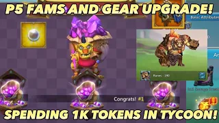 Upgrading My Solo Trap! Spending 1K Tokens In Tycoon! Maxing P5 Familiars?Gear Upgrade! Lords Mobile