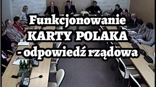 Funkcjonowanie Karty Polaka - Odpowiedź Rządowa