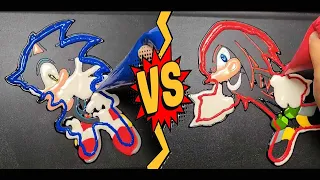 ✔SONIC THE HEDGEHOG vs KNUCKLES THE ECHIDNA Pancake art Challenge, DIY How to make Pancake art