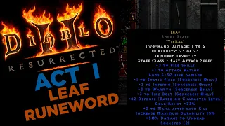 Leaf Runeword (Sorceress lvl 19+ Weapon) | Diablo II: Resurrected