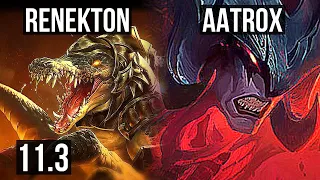 RENEKTON vs AATROX (TOP) | 3/0/6, 1300+ games, 800K mastery | KR Diamond | v11.3