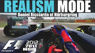 F1 2012 [2011MOD] Realism Mode - Daniel Ricciardo at Nürburgring - "My Engine almost had it"