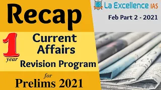 ReCAP -February 2021 part 2 Current Affairs Revision Program | UPSC 2021| Current Affairs in kannada