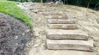 Project Update:  Retaining Walls & Stunning Stone Steps