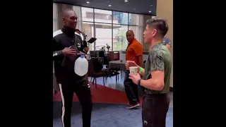 Israel adesanya meets Brandon for the first time