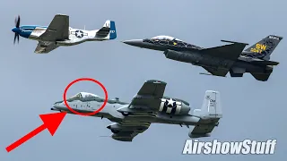 A-10 Warthog Cockpit Cam - "Venom" F-16 and P-51 Heritage Flight Practice