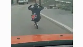 Police chase with electric scooter