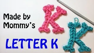 Rainbow Loom Bands Letter K Charm Using Just a Crochet Hook