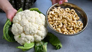 Cauliflower with cashews is better than meat! Easy, simple and delicious recipe!