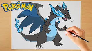 How to draw Charizard X - Step by step | Kanto | Pokémon - 0006