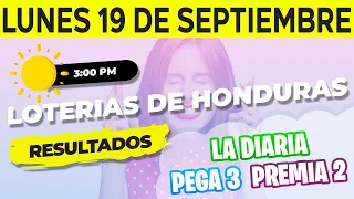 Sorteo 3PM Loto Honduras, La Diaria, Pega 3, Premia 2, Lunes 19 de Septiembre del 2022 | Ganador 😱🤑💰