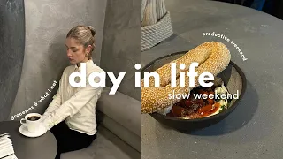 vlog: slow productive weekend | what i eat, awkwardness vlogging in public, groceries, theater