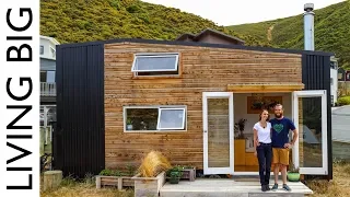 Super Cool DIY Tiny House With HUGE Movie Theatre Loft