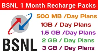 Bsnl 1 Month Recharge Packs | Bsnl 4G Recharge Plan | Bsnl Recharge Plan