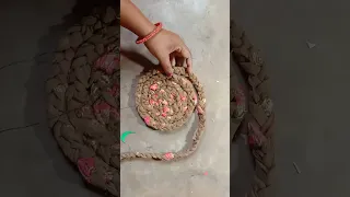 Doormat making from old saree#easy doormat making from home#