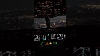 MD10 landing. Cockpit view.