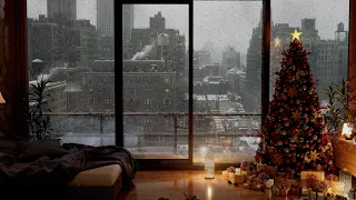 Warm And Cozy Winter Ambience | NYC Apartment In A Snow Storm | For Study And Relaxation | Christmas