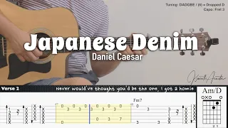 Japanese Denim - Daniel Caesar | Fingerstyle Guitar | TAB + Chords + Lyrics